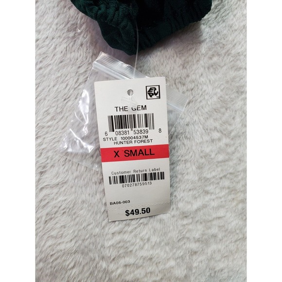 INC International Concepts Blouse Top Womens Size XS Green Cold Shoulder Sleeve - Picture 10 of 12